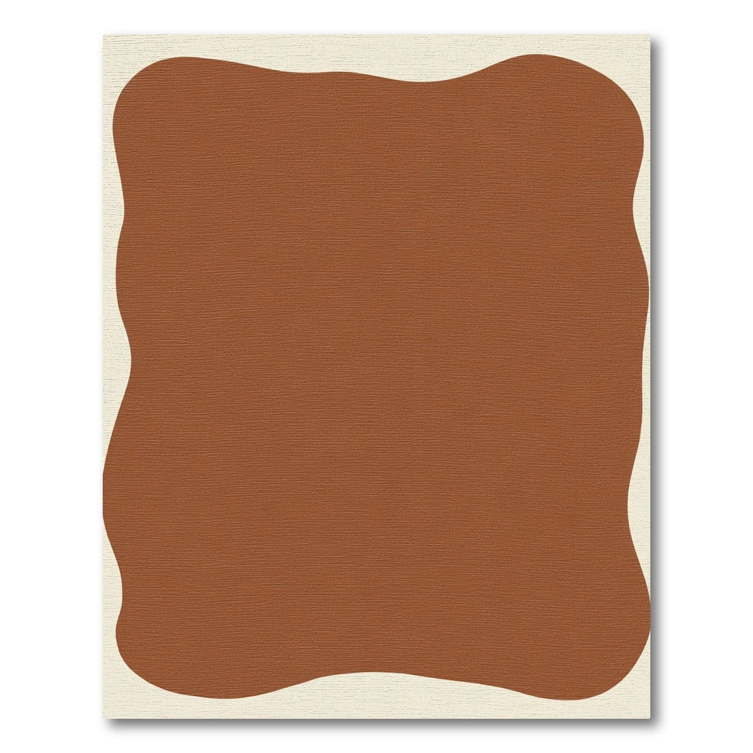 Terracotta Cream Organic Abstract Shape Rug