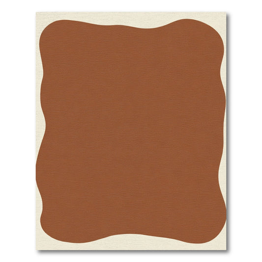Terracotta Cream Organic Abstract Shape Rug