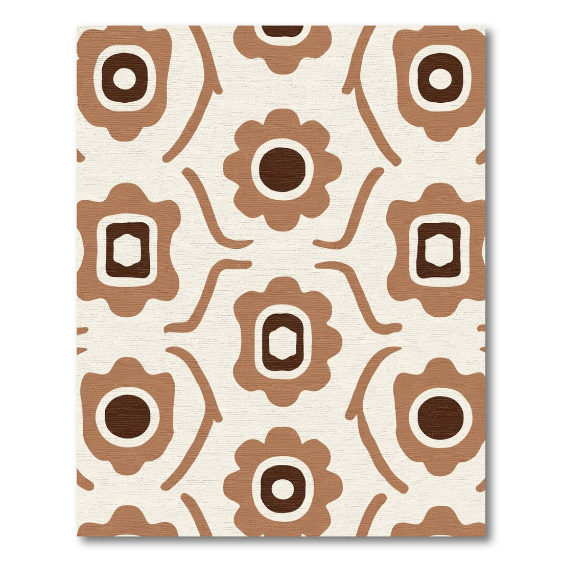 Brown Floral Abstract Repeating Rug
