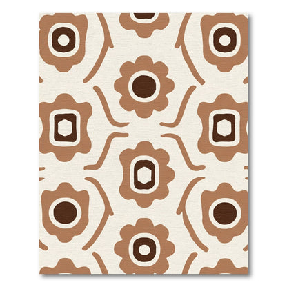 Brown Floral Abstract Repeating Rug