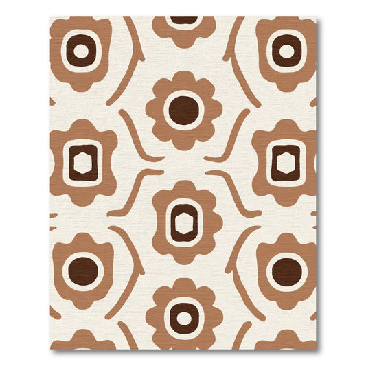 Brown Floral Abstract Repeating Rug