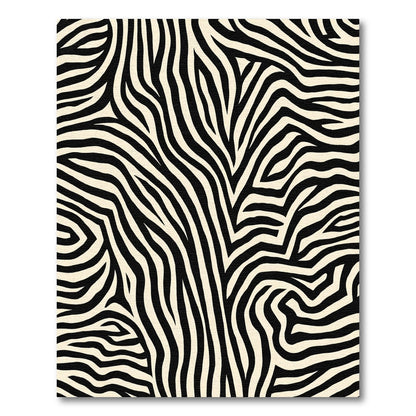 Bold Black Cream Zebra Strides Rug