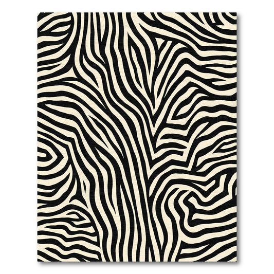 Bold Black Cream Zebra Strides Rug