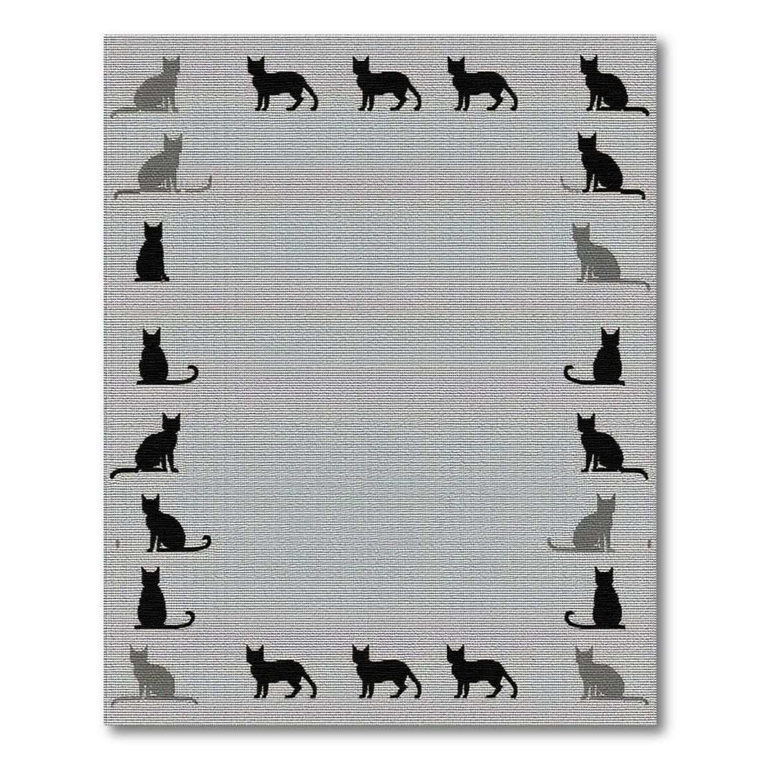Kids Cartoon Black Cat Silhouette Area Rug