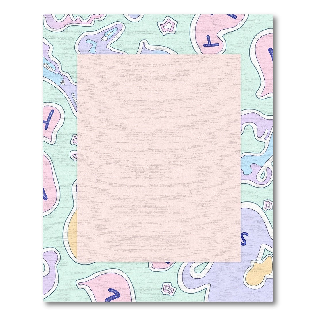 Pastel Abstract Blob Outline Rug