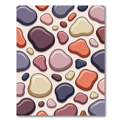 Smooth Stone Pebbles Color Splash Rug