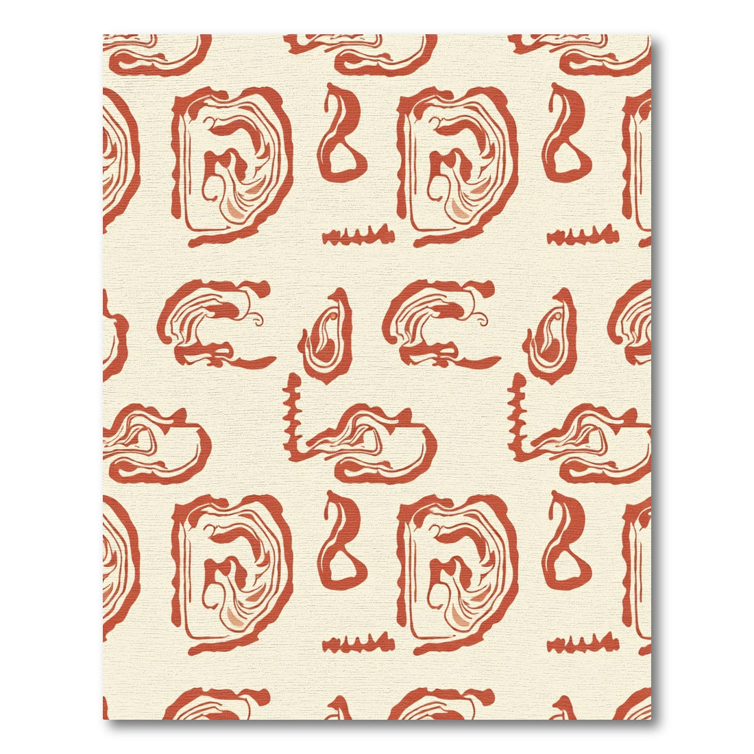 Cream Terracotta Abstract Swirl Rug