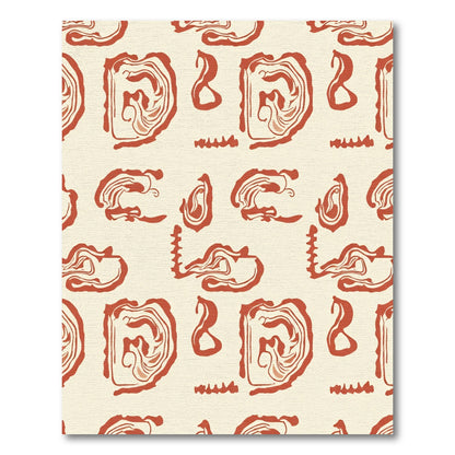 Cream Terracotta Abstract Swirl Rug
