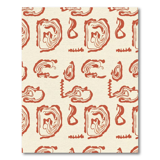 Cream Terracotta Abstract Swirl Rug