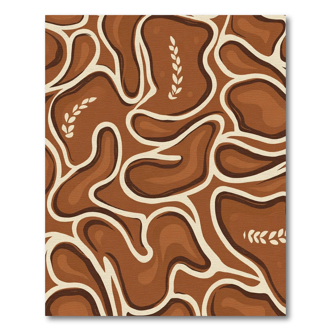 Earthy Tones Organic Abstract Branch Rug