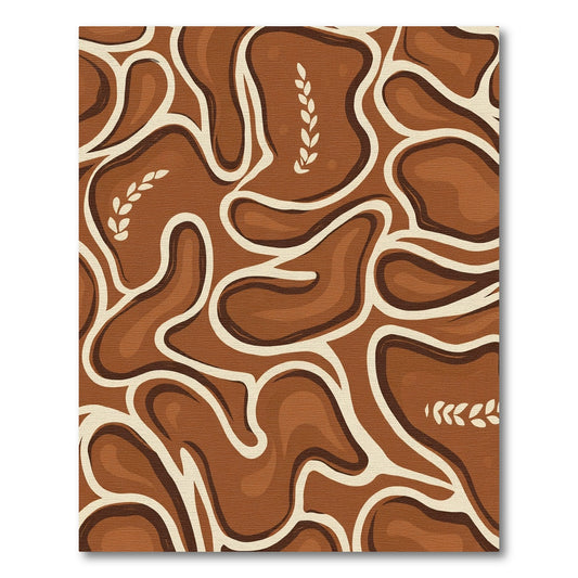 Earthy Tones Organic Abstract Branch Rug