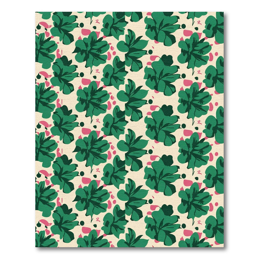 Emerald Lush Green Floral Scattered Print Rug