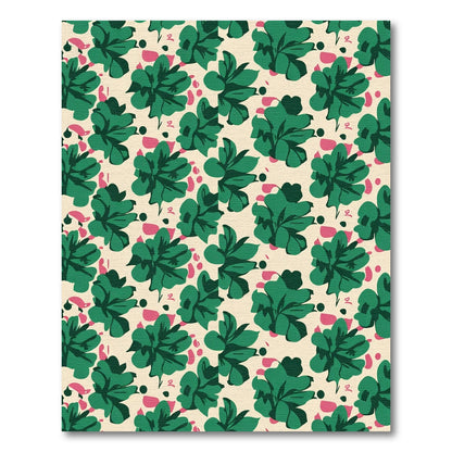 Emerald Lush Green Floral Scattered Print Rug