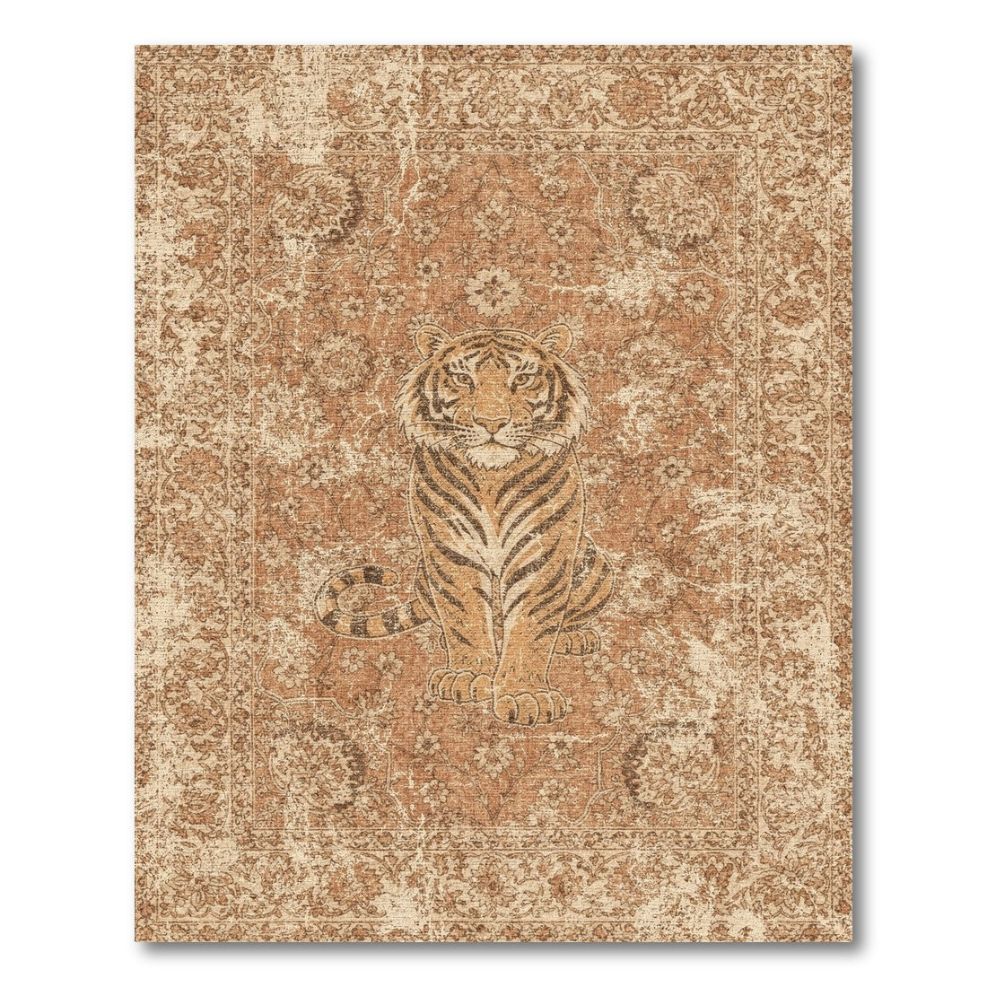 Distressed Vintage Distressed Vintage Tiger Area Rug