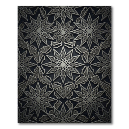 Silver Intricate Star Geometric Rug