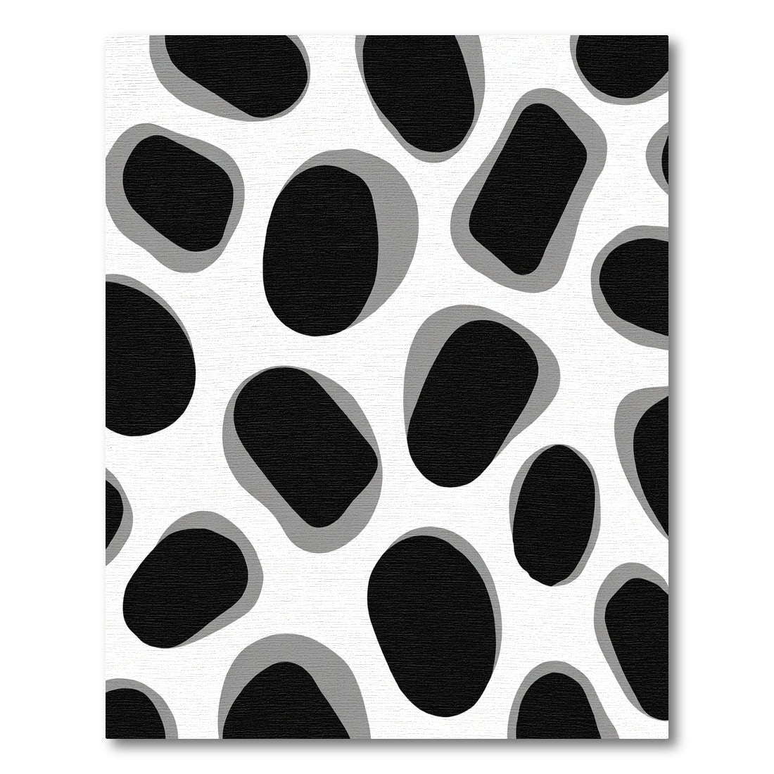 Monochromatic Black Organic Spots Rug