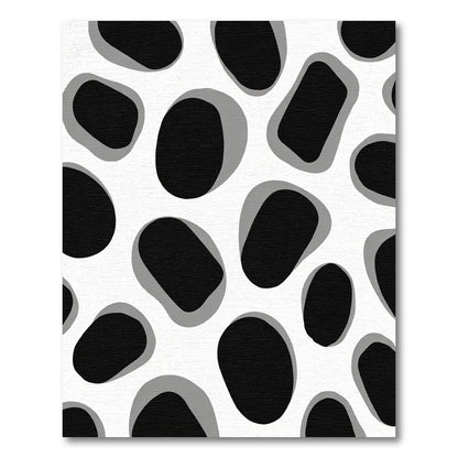 Monochromatic Black Organic Spots Rug