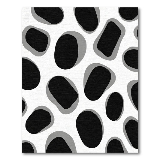 Monochromatic Black Organic Spots Rug