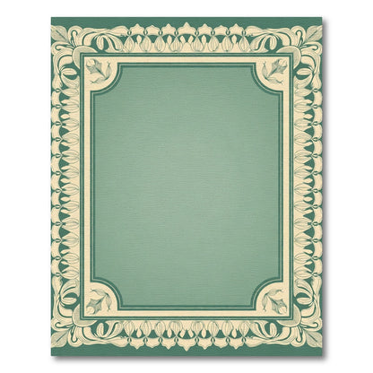 Art Nouveau Teal Floral Border Rug