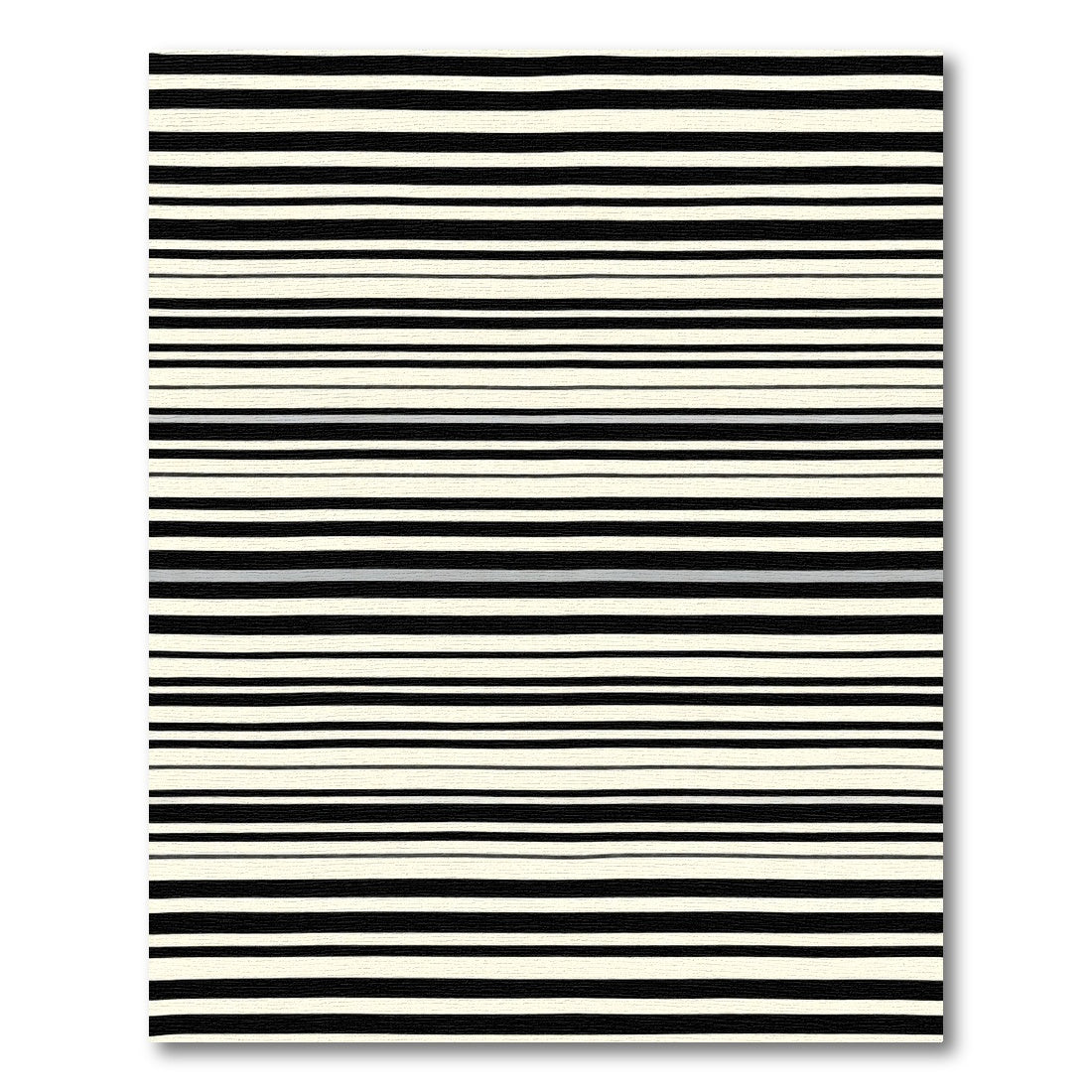 Modern Cream and Black Striped Rug