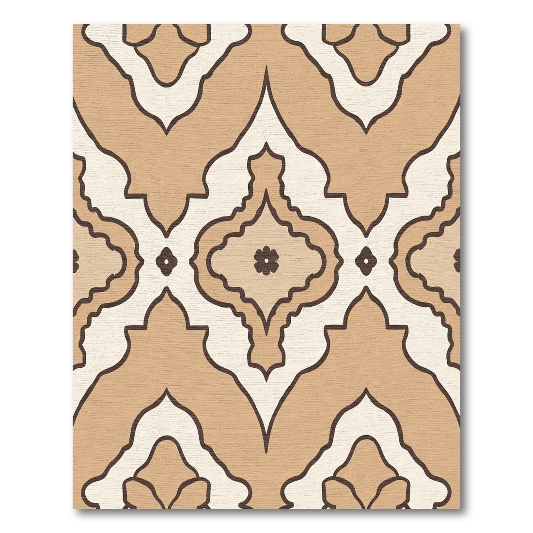 Terracotta Tan Arabesque Mandala Rug