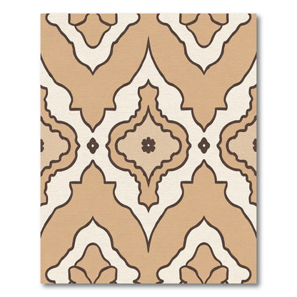 Terracotta Tan Arabesque Mandala Rug
