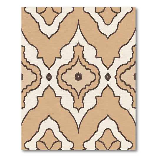 Terracotta Tan Arabesque Mandala Rug