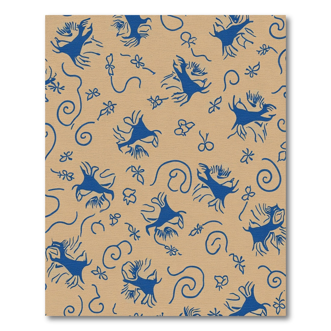Whimsical Blue Herd Meadow Rug