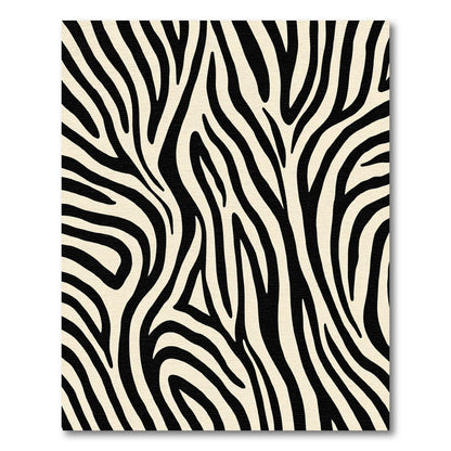 Dramatic Black Beige Wild Swirls Rug