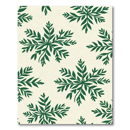 Deep Forest Green Leaf Medallions Rug
