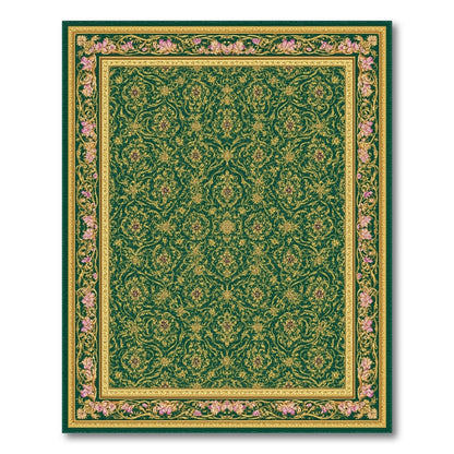Green Gold Persian Floral Area Rug