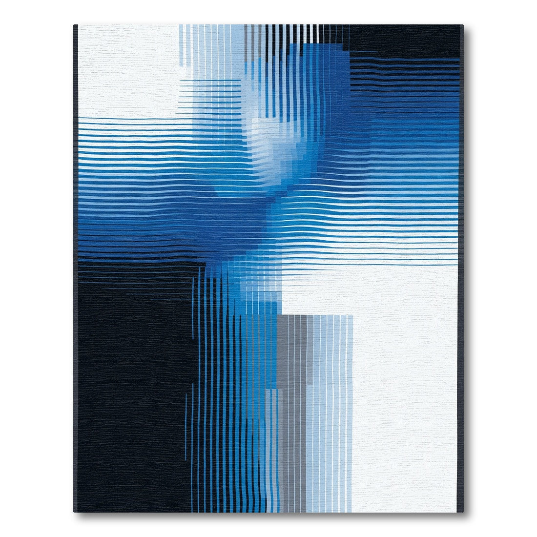 Dynamic Blue Gradient Linear Abstraction Rug