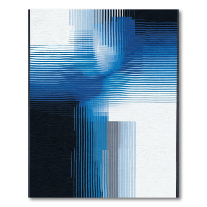 Dynamic Blue Gradient Linear Abstraction Rug