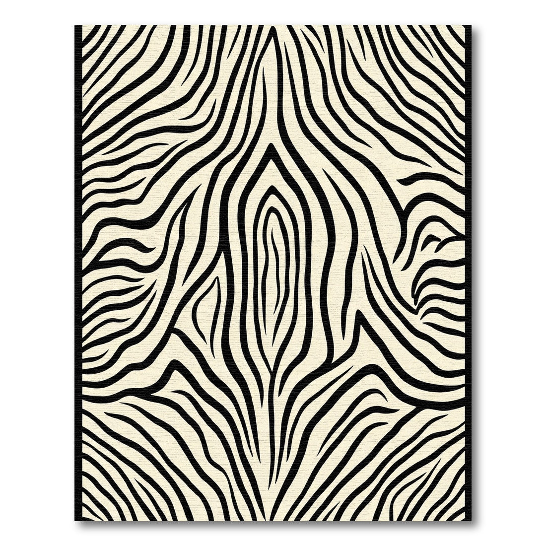 Bold Black Creme Zebra Stripes Rug