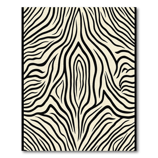 Bold Black Creme Zebra Stripes Rug
