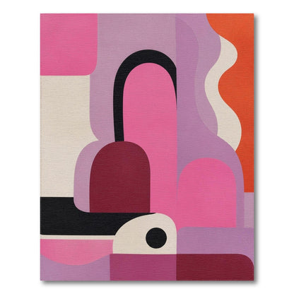 Bold Pink Geometric Arch Area Rug