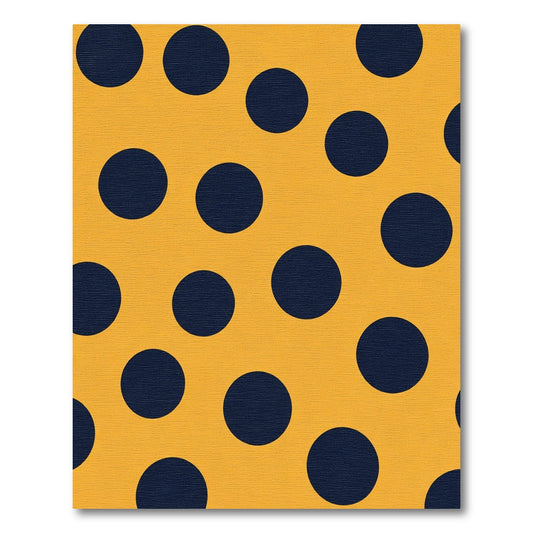 Golden Yellow Navy Polka Dot Rug