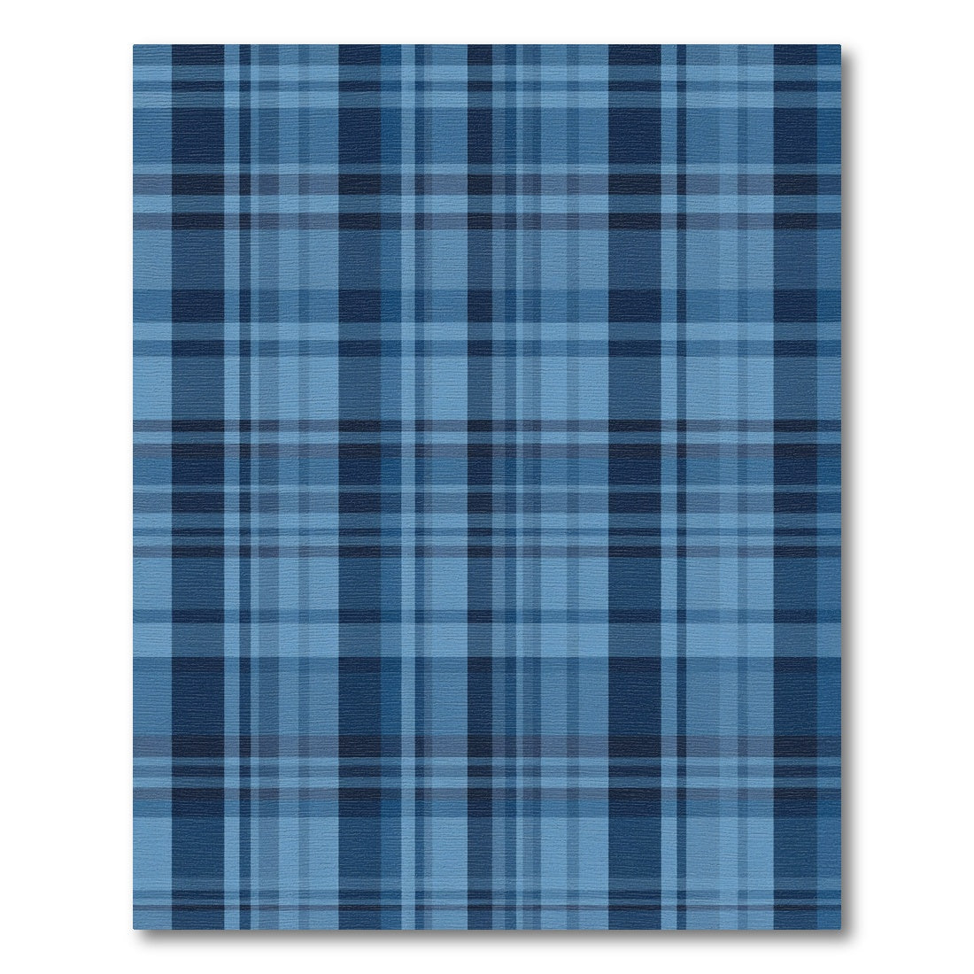 Classic Blue Plaid Checkered Rug