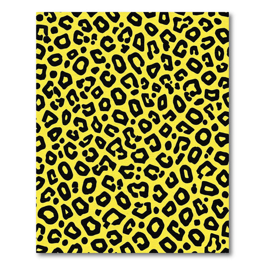 Vibrant Yellow Leopard Spots Rug