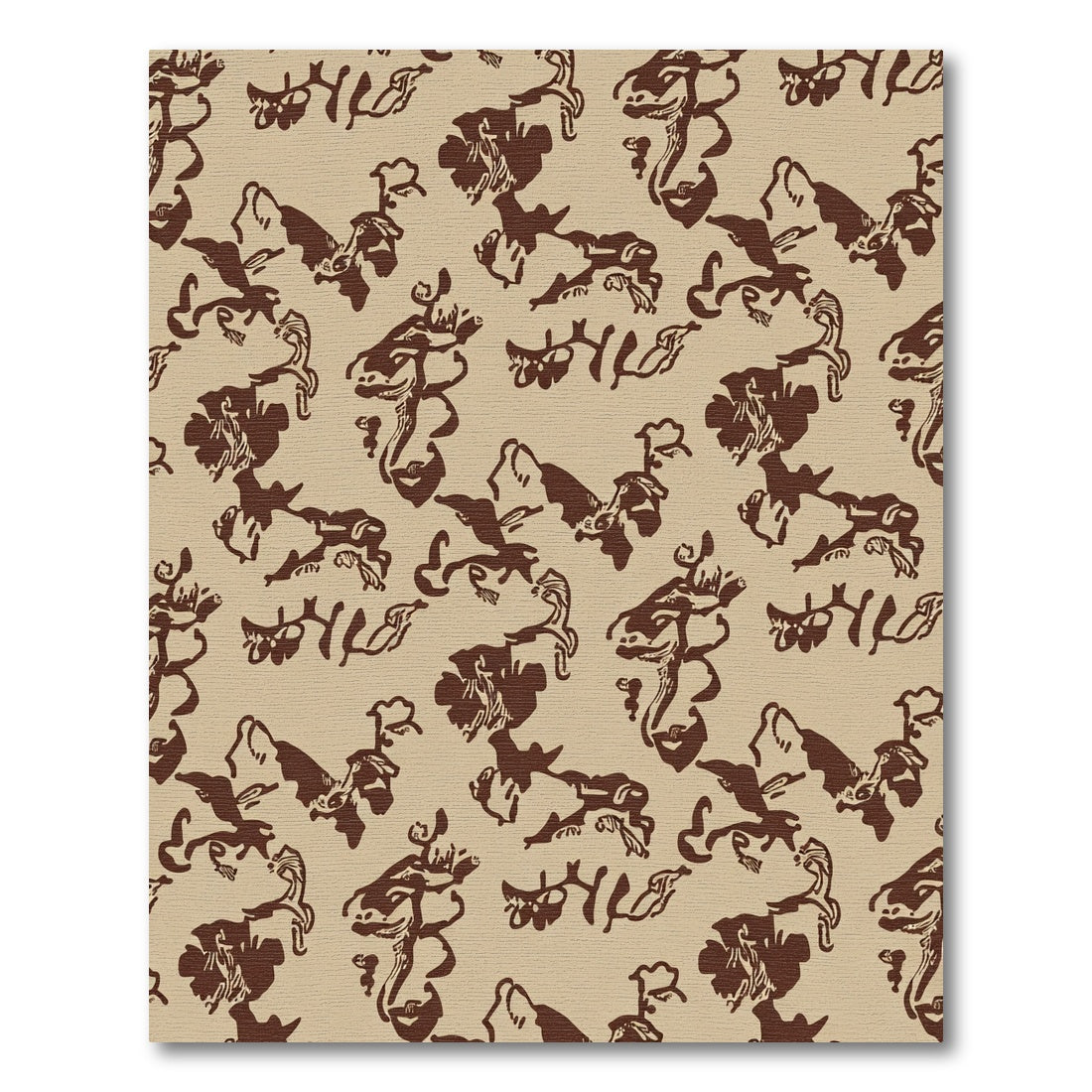 Brown Abstract Floral Scatter Rug