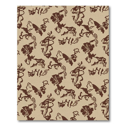 Brown Abstract Floral Scatter Rug