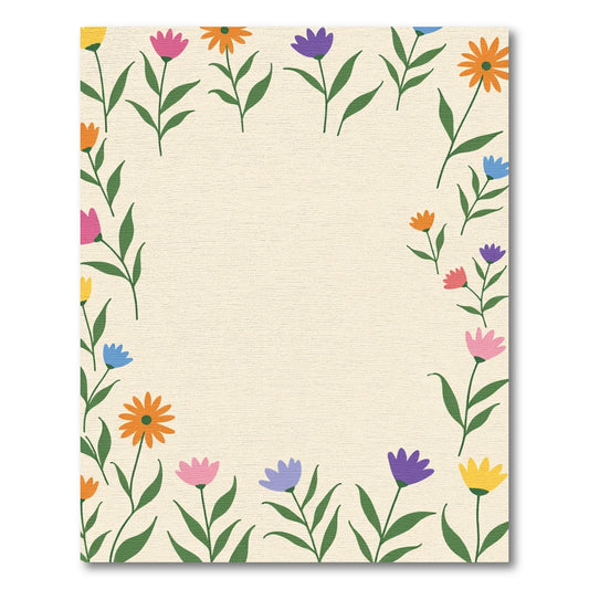 Vibrant Floral Meadow Garland Rug