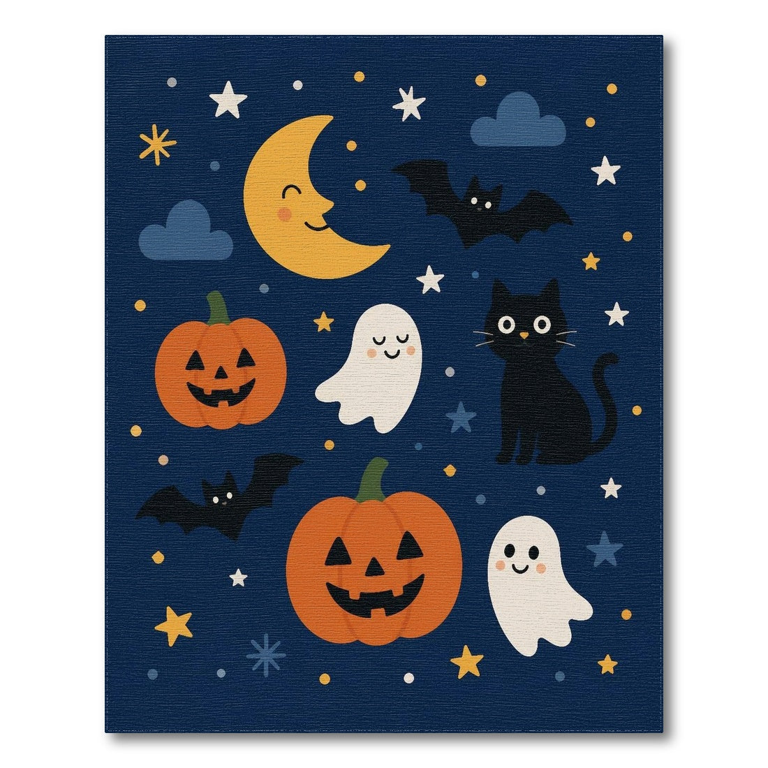Cute Halloween Night Kids Cartoon Area Rug