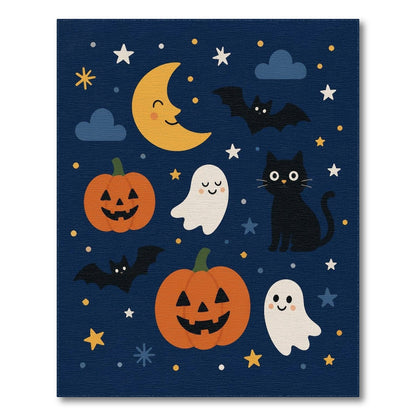 Cute Halloween Night Kids Cartoon Area Rug