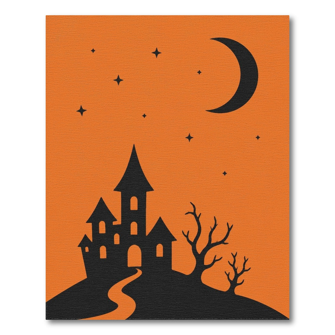 Spooky Orange Castle Area Rug