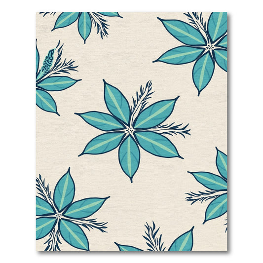 Teal Petal Scatter Floral Rug