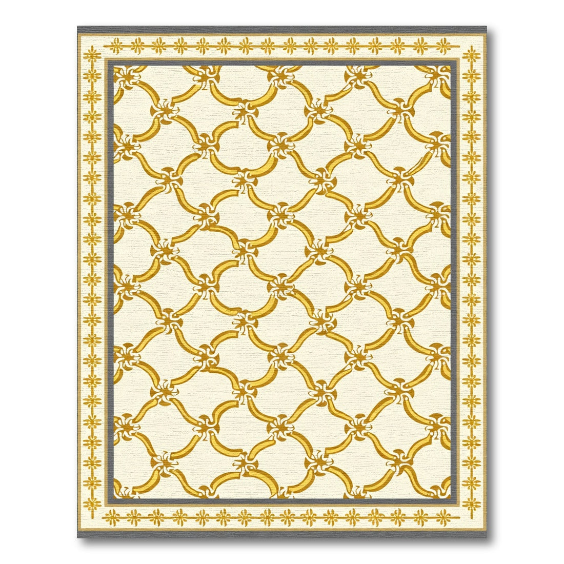 Golden Quatrefoil Geometric Lattice Rug