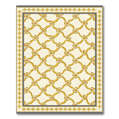 Golden Quatrefoil Geometric Lattice Rug