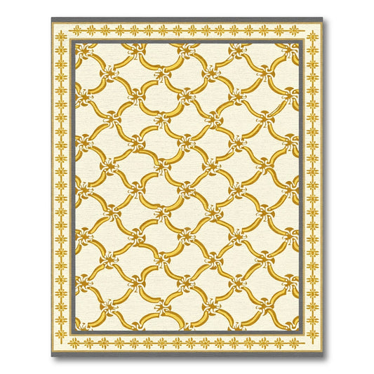 Golden Quatrefoil Geometric Lattice Rug