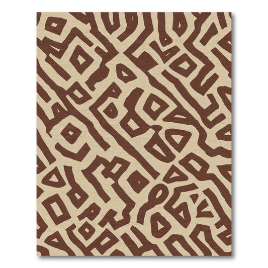 Brown Tan Geometric Tribal Rug